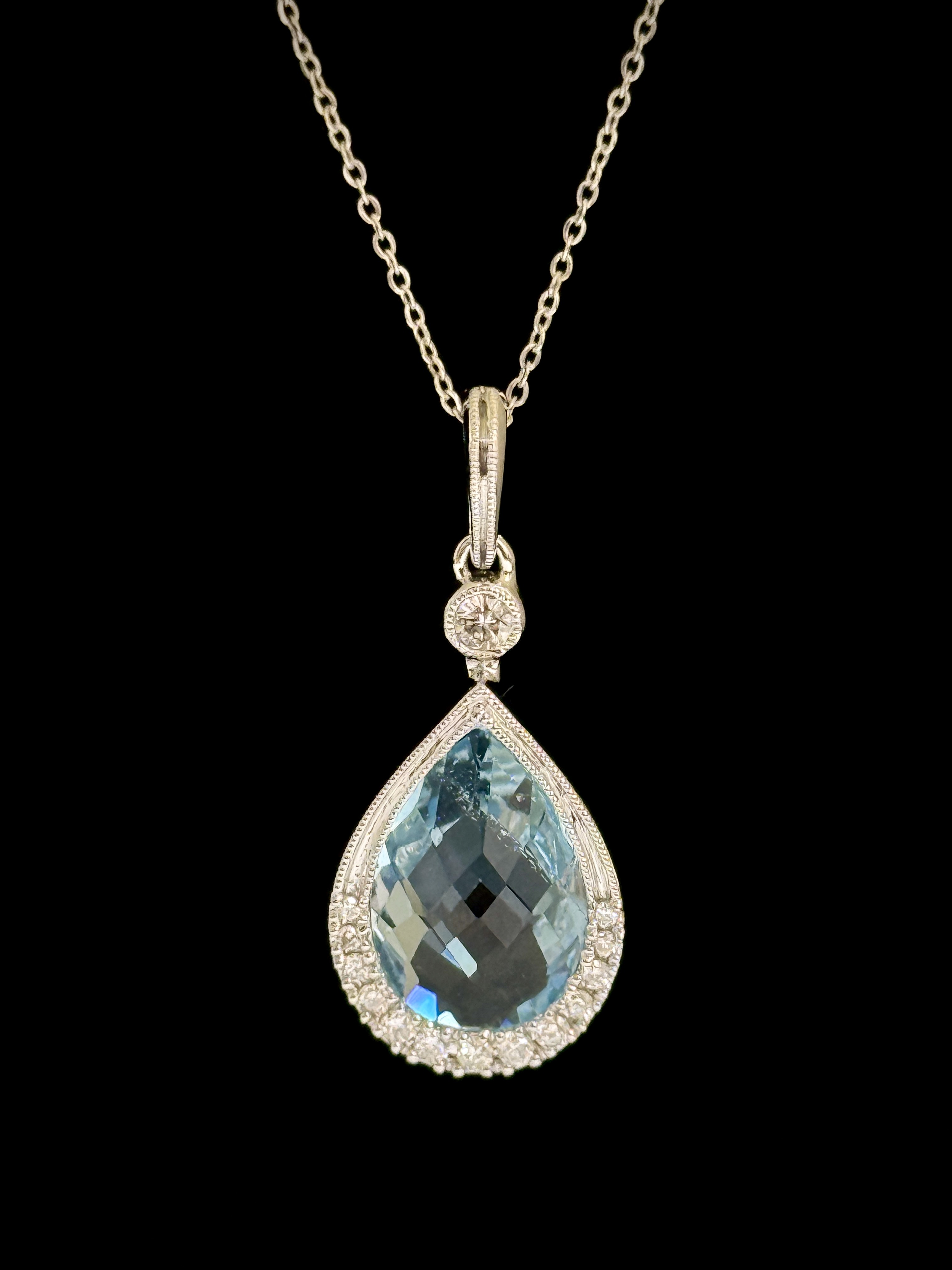 Blue Topaz Pendant w/Chain-420237